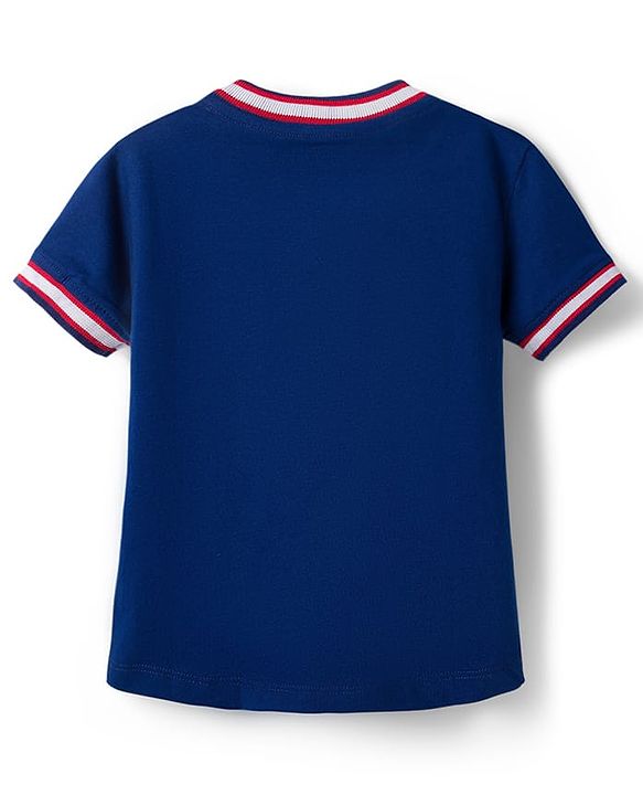 Babyhug Marvel Poplin Woven Half Sleeves Shirt With Avengers Graphics - Navy Blue