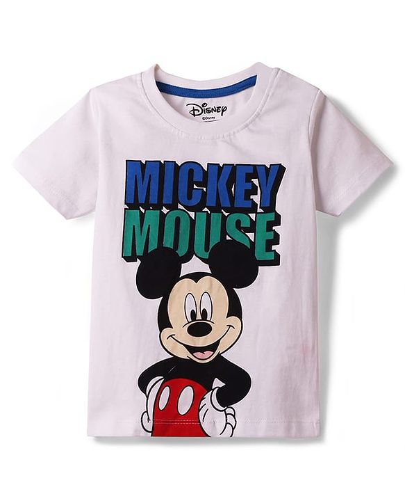 Babyhug Disney Poplin Woven Half Sleeves Shirt With T-Shirt & Mickey Mouse Graphics - Multicolor