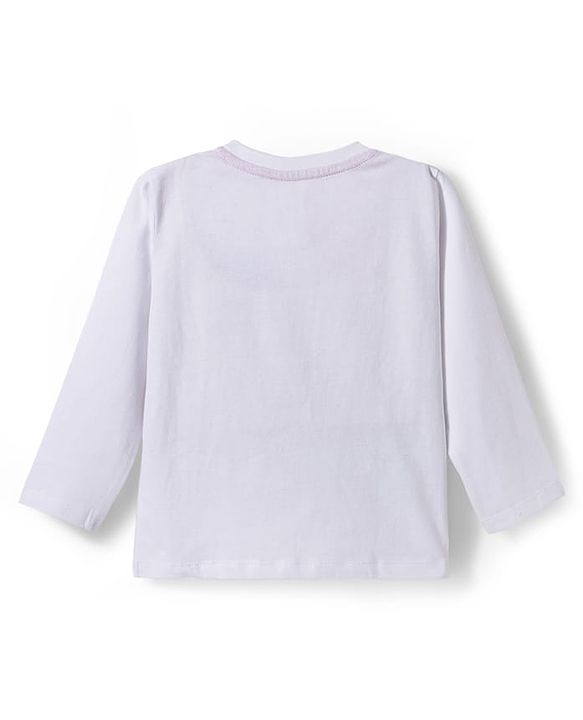 Babyhug Disney Single Jersey Knit Full Sleeves Night Suit With Mickey & Dino Graphics - White & Blue