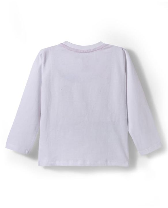 Babyhug Disney Single Jersey Knit Full Sleeves Night Suit With Mickey & Dino Graphics - White & Blue