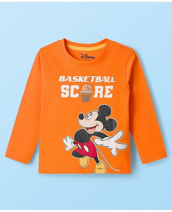 Babyhug Disney Single Jersey Knit Full Sleeves T-Shirts & Pyjamas Night Suits With Mickey Mouse Graphics Pack of 2 - Multicolor