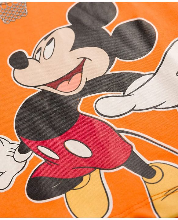 Babyhug Disney Single Jersey Knit Full Sleeves T-Shirts & Pyjamas Night Suits With Mickey Mouse Graphics Pack of 2 - Multicolor