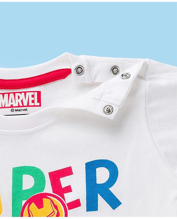 Babyhug Marvel Single Jersey Knit Full Sleeves T-Shirt & Pyjama Night Suit With Avengers Graphics - Multicolor