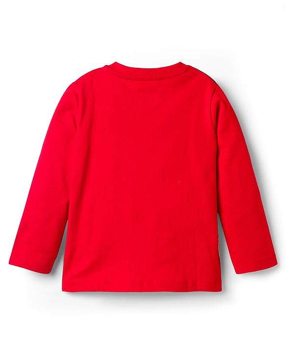 Babyhug Disney Single Jersey Knit Full Sleeves T-Shirt & Pyjama Night Suit With Mickey & Friends Graphics - Red