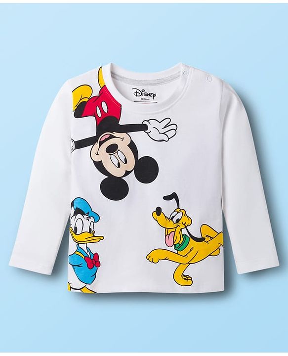 Babyhug Disney Single Jersey Knit Full Sleeves T-Shirt & Pyjama Co-ord Night Suits With Mickey Mouse Graphics Pack of 2 - Multicolor