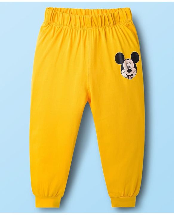 Babyhug Disney Single Jersey Knit Full Sleeves T-Shirt & Pyjama Co-ord Night Suits With Mickey Mouse Graphics Pack of 2 - Multicolor