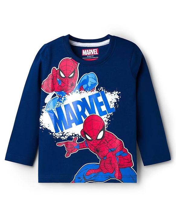 Babyhug Marvel Single Jersey Knit Full Sleeves T-Shirt & Pyjama Night Suit With Spider-Man Graphics - Multicolor