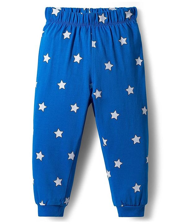 Babyhug Disney 100% Cotton Knit Full Sleeves T-Shirt & Pyjama Night Suit With Mickey & Friends Graphics - Blue & Green