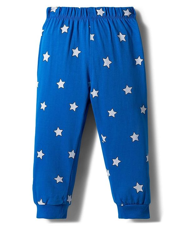 Babyhug Disney 100% Cotton Knit Full Sleeves T-Shirt & Pyjama Night Suit With Mickey & Friends Graphics - Blue & Green