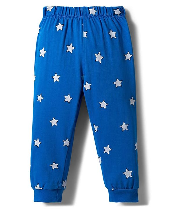 Babyhug Disney 100% Cotton Knit Full Sleeves T-Shirt & Pyjama Night Suit With Mickey & Friends Graphics - Blue & Green