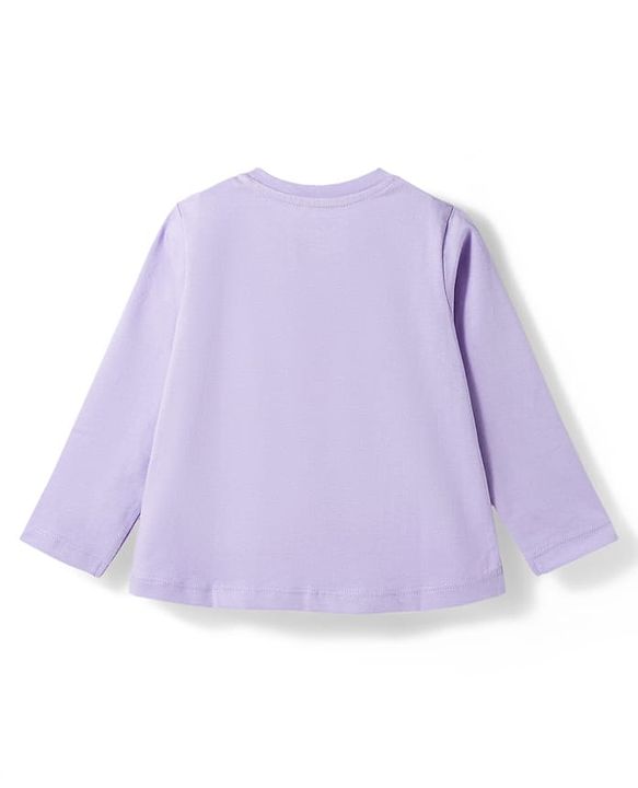 Babyhug Disney Single Jersey Knit Full Sleeves T-Shirt & Pajama Night Suit with Minnie & Friends Graphic - Lavender
