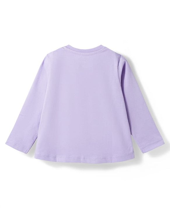 Babyhug Disney Single Jersey Knit Full Sleeves T-Shirt & Pajama Night Suit with Minnie & Friends Graphic - Lavender