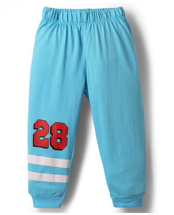 Babyhug Disney Single Jersey Knit Full Sleeves T-Shirt & Lounge Pant Night Suit With Mickey & Pluto Graphics - Light Blue