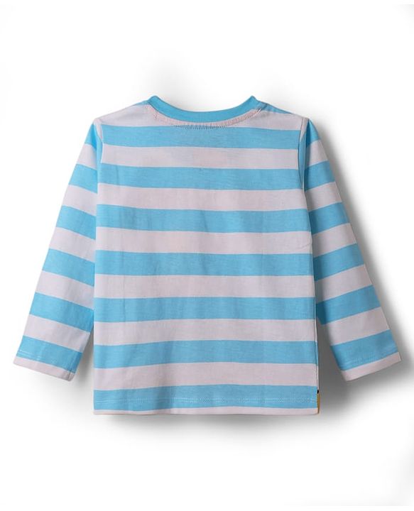 Babyhug Disney Single Jersey Knit Full Sleeves T-Shirt & Lounge Pant Night Suit With Mickey & Pluto Graphics - Light Blue