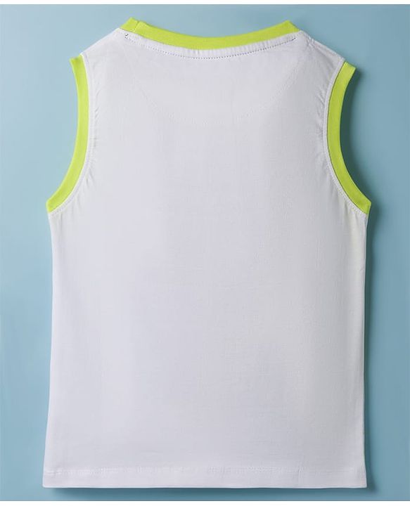 Pine Kids Cotton Knit Sleeveless Tank T-Shirt with Push Your Limits Print - White