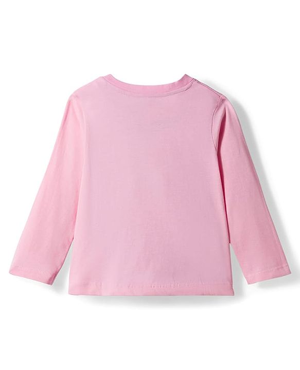 Babyhug Disney 100% Cotton Full Sleeves  T-Shirt & Pyjama Night Suit With Minnie Mouse Graphic - Pink