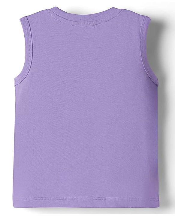 Babyhug Disney Single Jersey Knit Sleeveless T-Shirt & Shorts Night Suit With Winnie The Pooh Graphics - Lavender