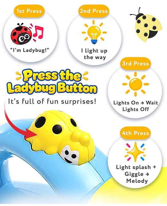 Babyhug Musical Learning Torch for Toddlers| Color-Changing Flashlight| Animal Sounds & Music| Numbers & Color Learning Toy| Interactive Toy| Gifting Option | Yellow