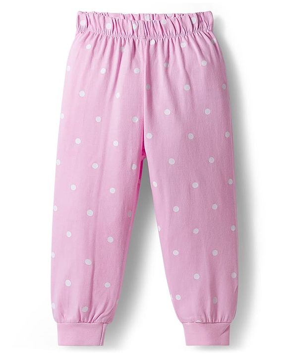 Babyhug Disney Single Jersey Knit Full Sleeves T-Shirt & Pyjama Night Suit With Minnie & Friends Graphics - Multicolor