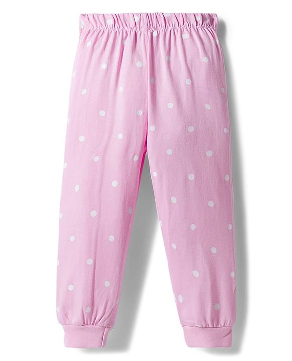 Babyhug Disney Single Jersey Knit Full Sleeves T-Shirt & Pyjama Night Suit With Minnie & Friends Graphics - Multicolor
