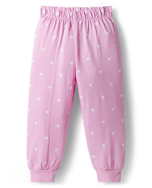 Babyhug Disney Single Jersey Knit Full Sleeves T-Shirt & Pyjama Night Suit With Minnie & Friends Graphics - Multicolor