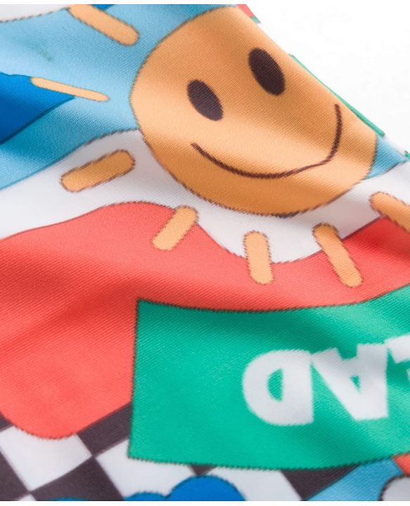 Babyhug Half Raglan Sleeves Water Repellent Animal Printed Legged Swimsuit - Multicolour