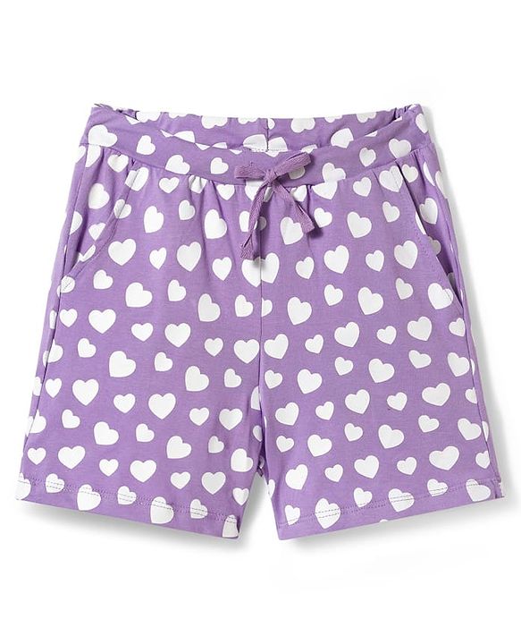 Pine Kids Disney Single Jersey Knit Half Sleeves T-Shirt & Short Night Suit With Lilo & Stitch - Purple