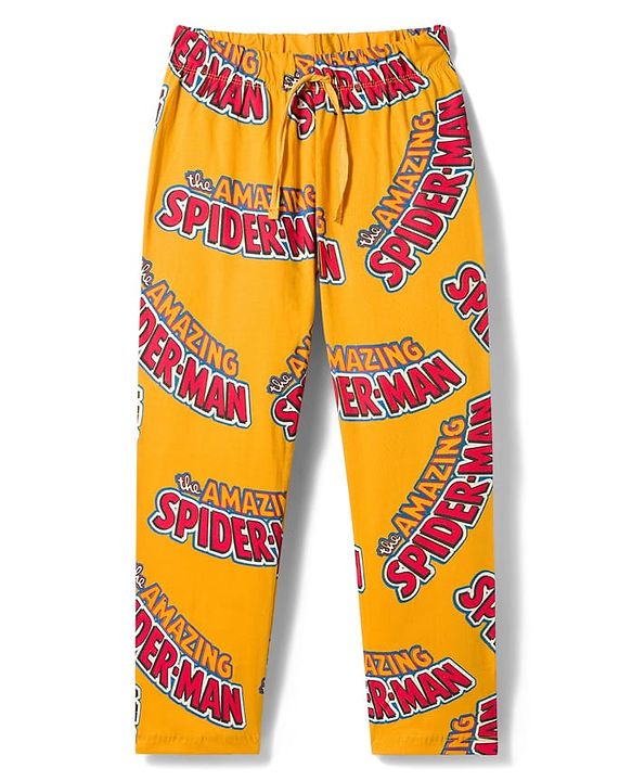 Pine Kids Marvel Single Jersey Knit Full Sleeves T-Shirt & Pajama Night Suit With Spiderman Print -  Blue