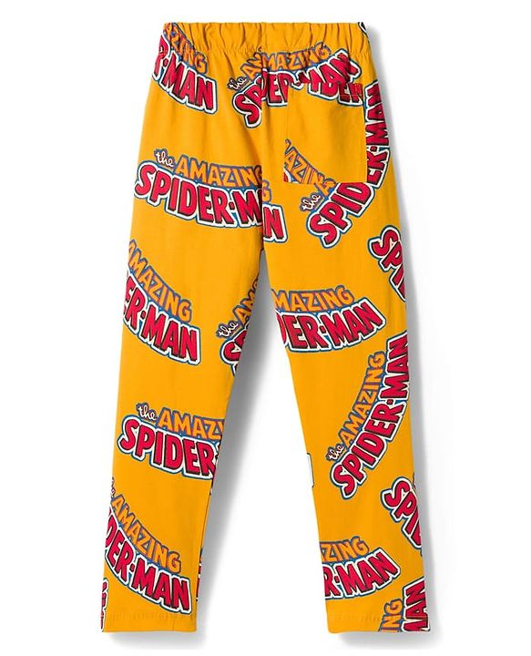 Pine Kids Marvel Single Jersey Knit Full Sleeves T-Shirt & Pajama Night Suit With Spiderman Print -  Blue