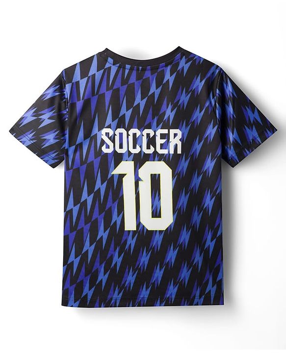 Pine Active Knit Half Sleeves Sports Theme Printed T-Shirt - Navy Blue