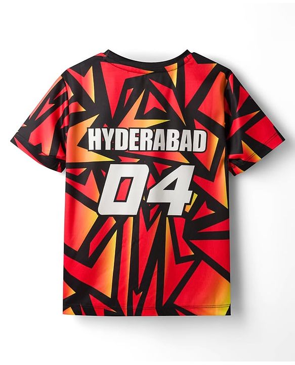 Pine Active Knit Half Sleeves Hyderabad IPL Jersey T-Shirt - Orange