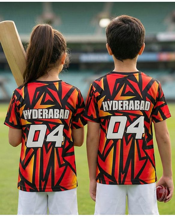 Pine Active Knit Half Sleeves Hyderabad IPL Jersey T-Shirt - Orange