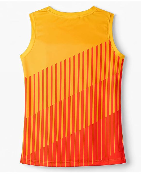 Pine Active Knit Sleeveless Tank T-Shirt With Text Print - Orange