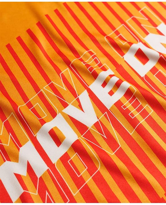 Pine Active Knit Sleeveless Tank T-Shirt With Text Print - Orange