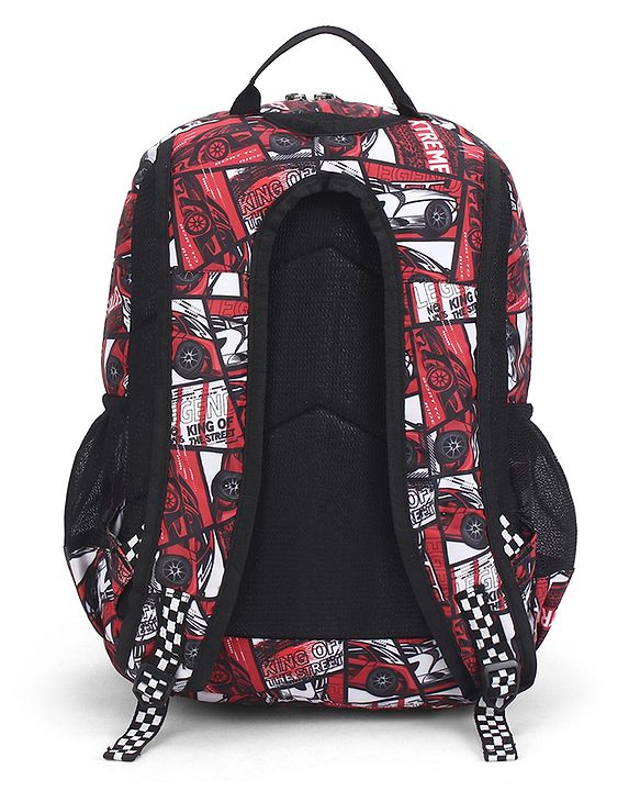 Babyhug 16 Inches Dino Theme Snappy Backpack | 2 Main Compartments, 2 Front Pockets, 2 Side Bottle Pockets | Water Resistant | Durable Zippers | For School, Travel & Outdoors | Green Black
