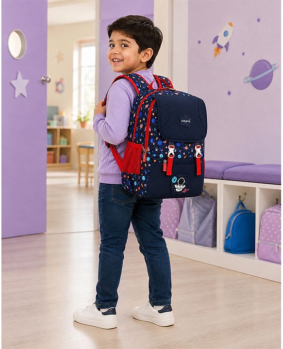 Babyhug 16 Inches Dino Theme Snappy Backpack | 2 Main Compartments, 2 Front Pockets, 2 Side Bottle Pockets | Water Resistant | Durable Zippers | For School, Travel & Outdoors | Green Black