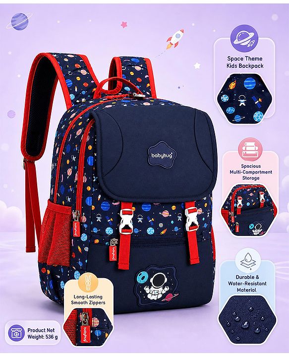 Babyhug 16 Inches Dino Theme Snappy Backpack | 2 Main Compartments, 2 Front Pockets, 2 Side Bottle Pockets | Water Resistant | Durable Zippers | For School, Travel & Outdoors | Green Black