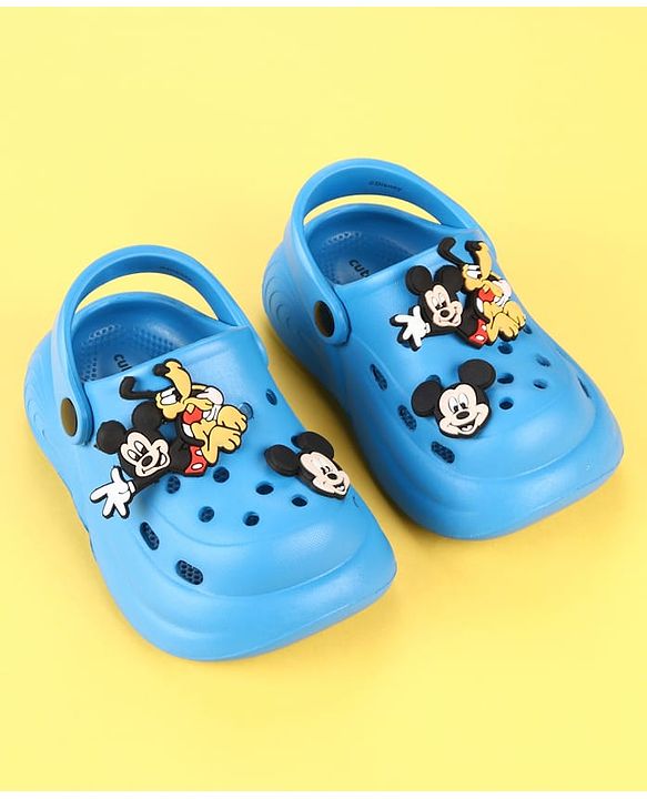 Cute Walk by Babyhug Disney Clogs with Mickey Mouse Applique - Blue