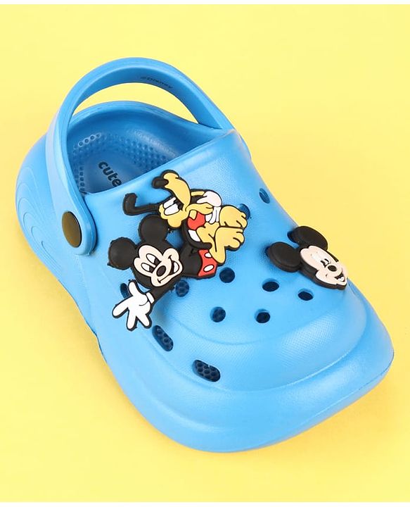 Cute Walk by Babyhug Disney Clogs with Mickey Mouse Applique - Blue