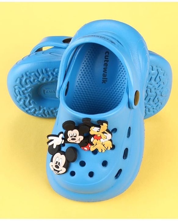 Cute Walk by Babyhug Disney Clogs with Mickey Mouse Applique - Blue