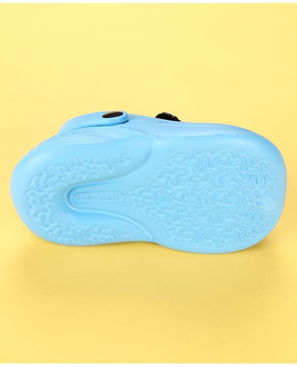 Cute Walk by Babyhug Disney  Back Strap Clogs With Elsa Applique - Light Blue