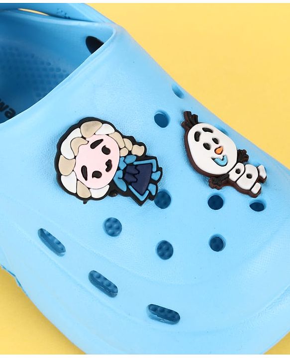 Cute Walk by Babyhug Disney  Back Strap Clogs With Elsa Applique - Light Blue