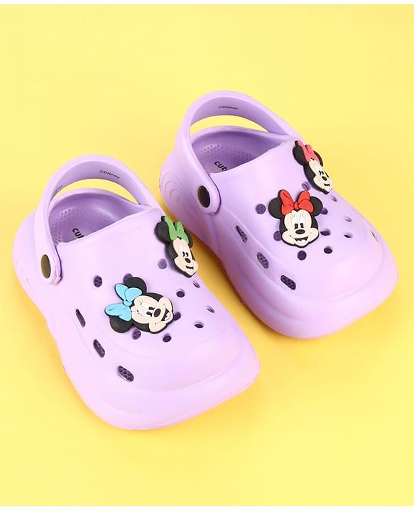 Cute Walk by Babyhug Disney Clogs with Minnie Mouse Applique - Purple