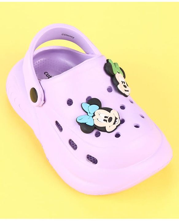 Cute Walk by Babyhug Disney Clogs with Minnie Mouse Applique - Purple