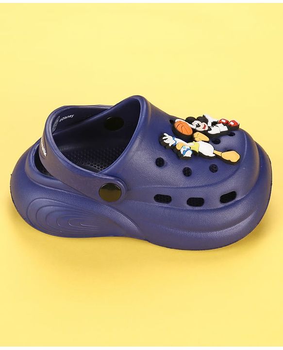 Cute Walk by Babyhug Disney Back Strap Clogs With Micky Mouse Applique - Navy Blue