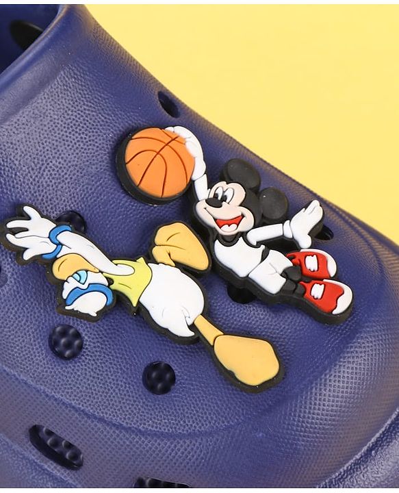 Cute Walk by Babyhug Disney Back Strap Clogs With Micky Mouse Applique - Navy Blue