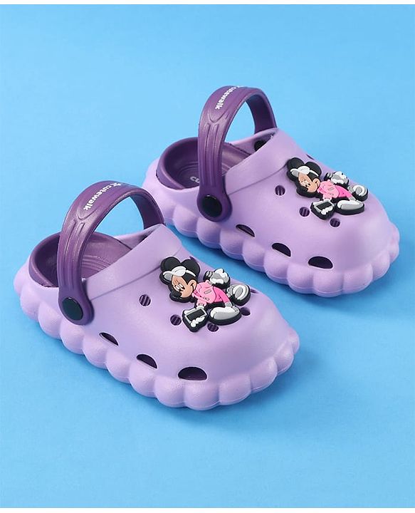 Cute Walk by Babyhug Disney Clogs with Minnie Mouse Applique - Purple