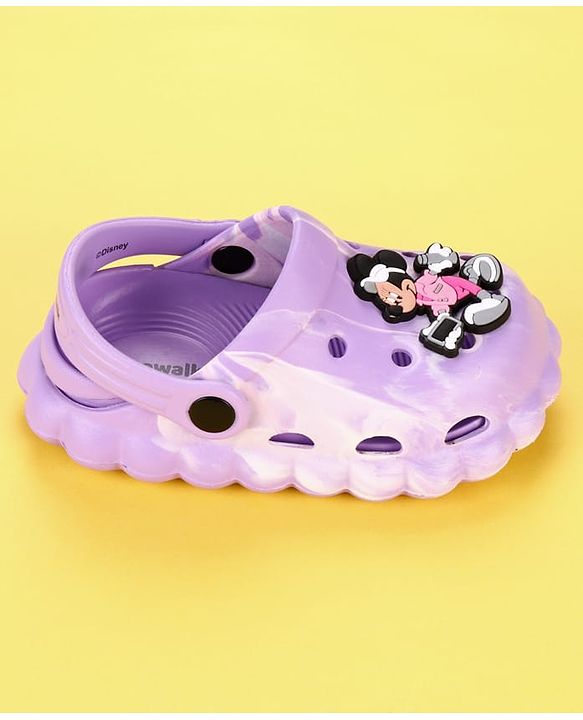 Cute Walk by Babyhug Disney  Back Strap Clogs With Minnie Mouse Applique - Purple