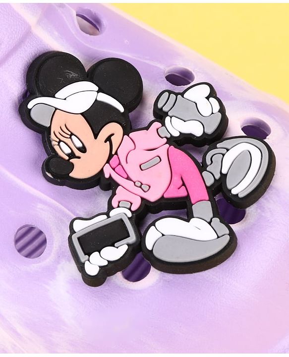 Cute Walk by Babyhug Disney  Back Strap Clogs With Minnie Mouse Applique - Purple