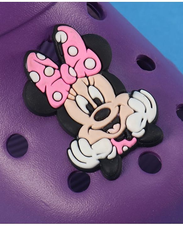 Cute Walk by Babyhug Disney Clogs with Minnie Mouse Applique - Purple